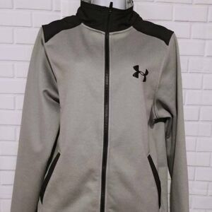 Under Armour Storm Fleece Jacket Gray Zip Pockets Loose Fit Size Small